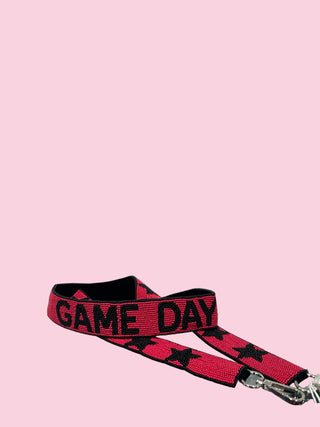 RED/BLACK GAME DAY BEADED BAG STRAP