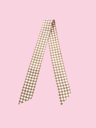 Twilly Scarf (TAN/WHITE CHECKERED TWILLY)