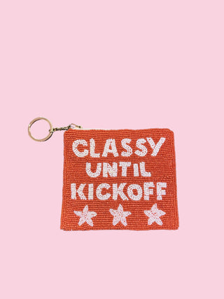 BURNT ORANGE/WHITE CLASSY UNTIL KICKOFF COIN PURSE (Mix & Match Styles-Accessories Collection ONLY/$100 Minimum)