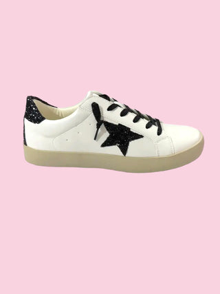 White/Black Glitter Sneaker