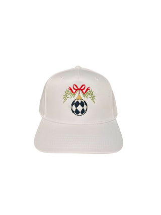 WHITE CANVAS CHRISTMAS ORNAMENT TRUCKER HAT -  (Mix & Match Any 6 or More)