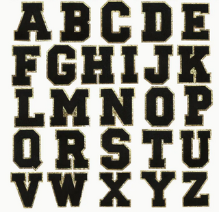 3" Alphabet Black (STICKY BACK) "A-Z 26 Letters per Pack" $30 ($100 minimum on patches)
