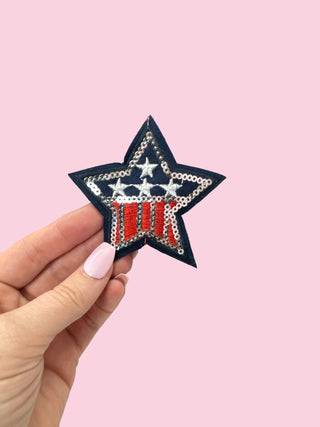 Flag Star (HEAT PRESS) ($100 MINIMUM ON PATCHES)