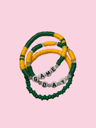 GREEN AND YELLOW GAME DAY YOUTH BRACELET