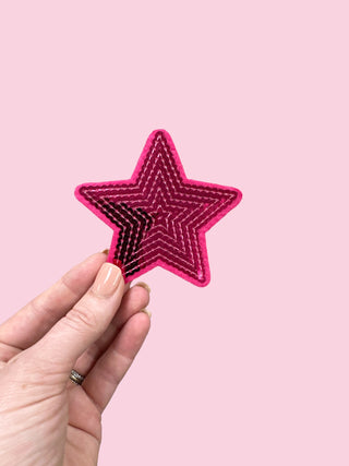 Star - Hot Pink (HEAT PRESS) ($100 MINIMUM ON PATCHES)