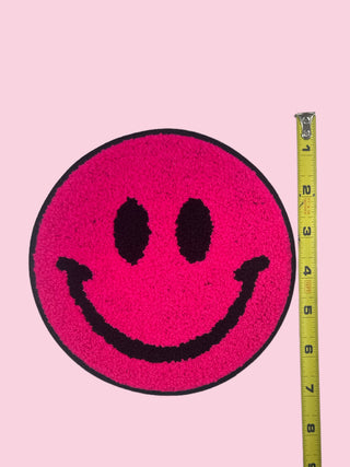 Smiley - Extra Large Hot Pink (HEAT PRESS) ($100 MINIMUM ON PATCHES)