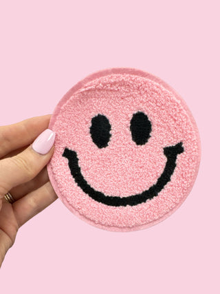 Smiley - Large Light Pink (HEAT PRESS) ($100 MINIMUM ON PATCHES)