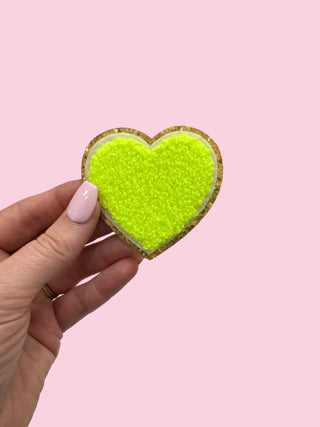 Heart - Lime (HEAT PRESS) ($100 MINIMUM ON PATCHES)