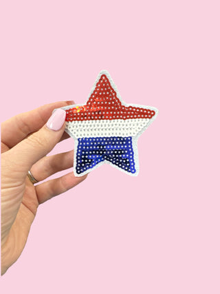 Star - Patriotic (HEAT PRESS) ($100 MINIMUM ON PATCHES)