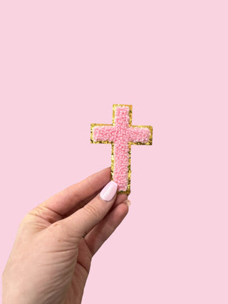 Cross - Pink (STICKY BACK) ($100 MINIMUM ON PATCHES)