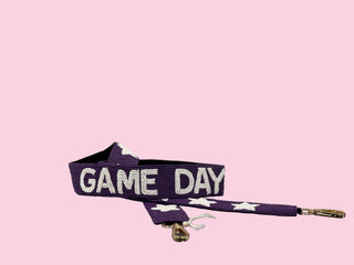 PURPLE GAME DAY BEADED BAG STRAP