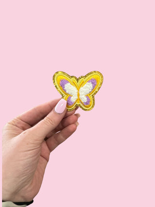 Butterfly - Yellow/Purple (STICKY BACK)  ($100 MINIMUM ON PATCHES)